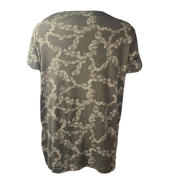 CROFT & BARROW The Classic Tee Green Floral Short Sleeve Top Womens Size XXL - Picture 3 of 5